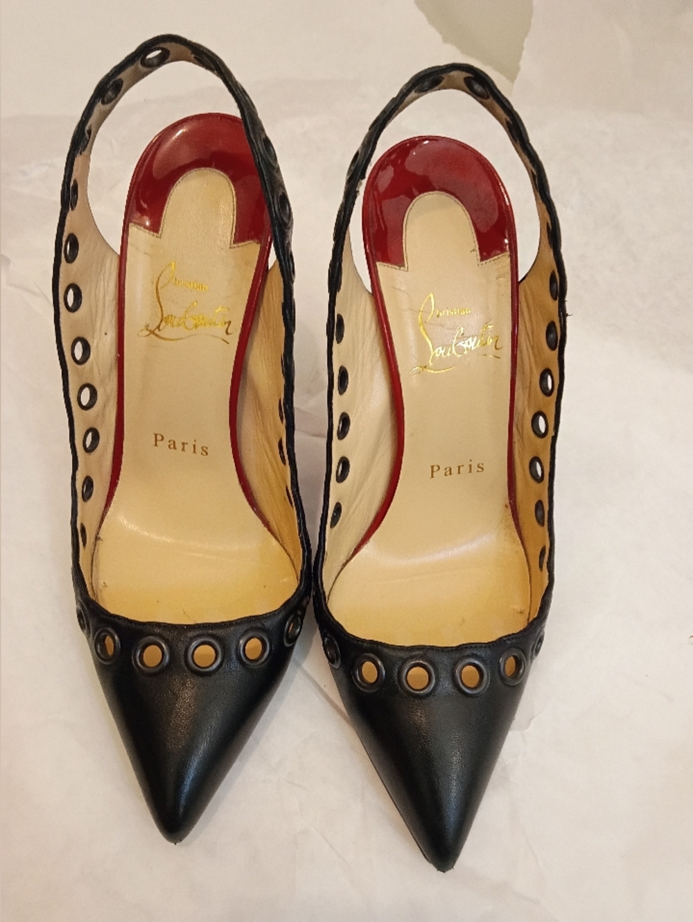 Christian Louboutin | Ostri Grommet Slingback Pump Size 36